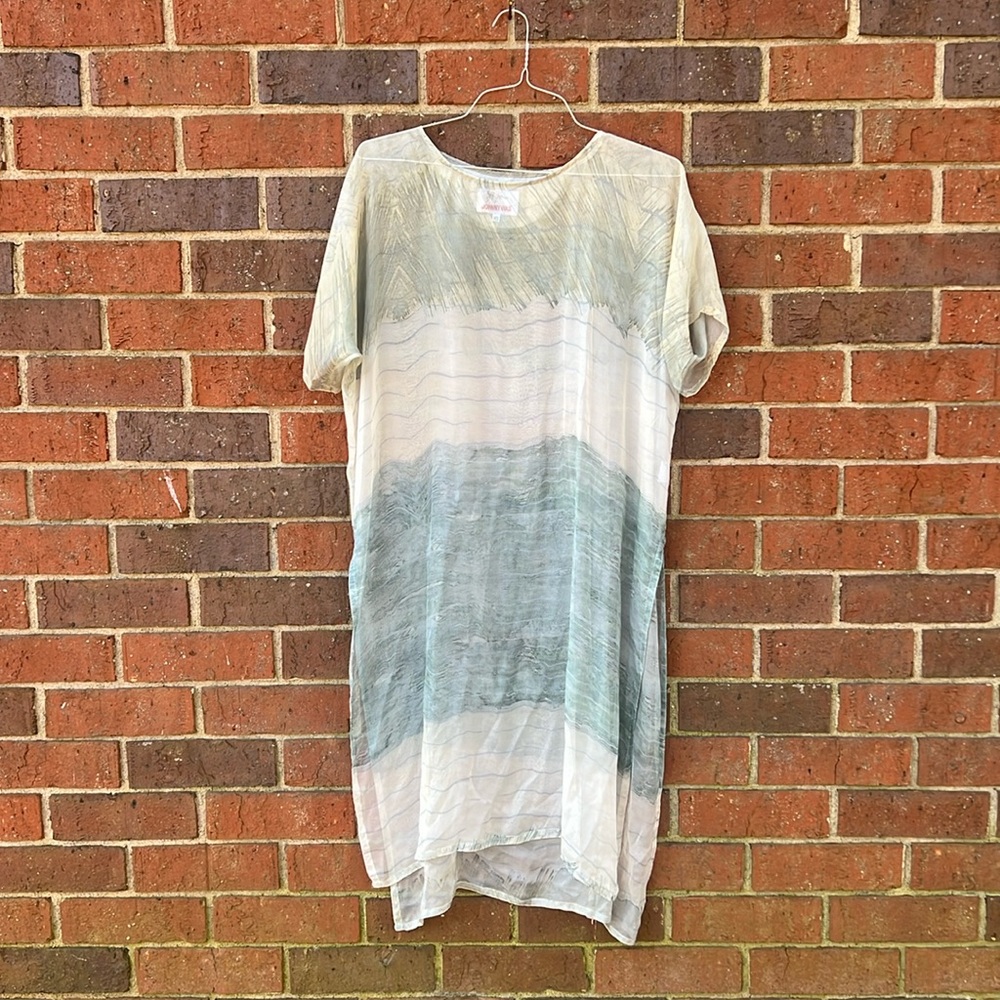 Johnny Was Biya silk sheer tunic